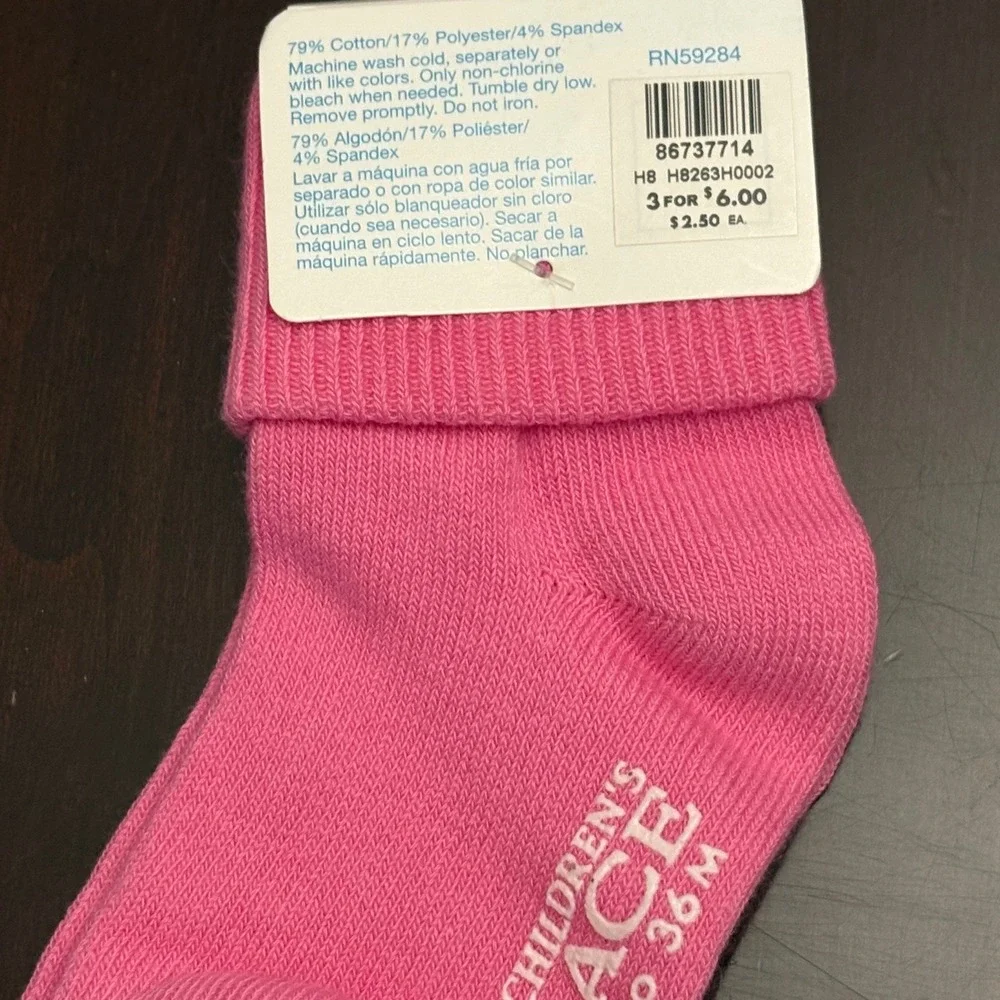 The‎ Children's Place Pink Socks Baby Girl 24-36 Months Cotton Blend Soft